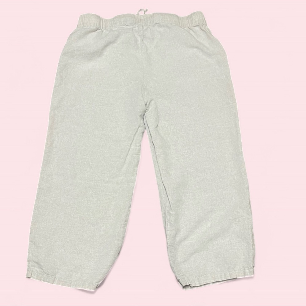 Liz Claiborne Linen Wide Leg Pants M Cream Pull On Coastal Chic Resort Capsule - Picture 4 of 7